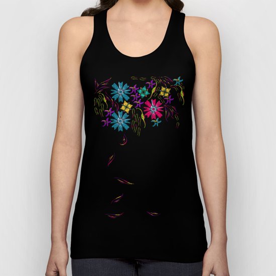 Vibrant Hanging Floral Unisex Tank Top