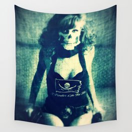 A Pirates life for me Wall Tapestry | Black And White, Dark, Scary, Black, Goth, Vampire, Legs, Pirate, Skull, Model 