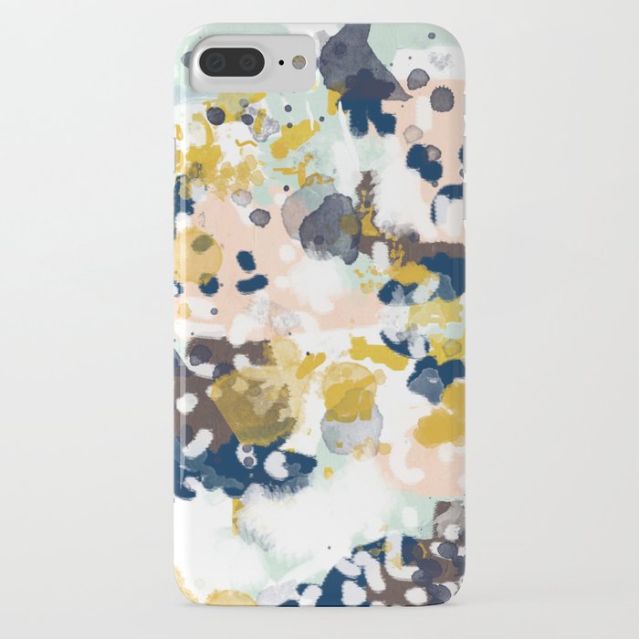 sloane - abstract painting in modern fresh colors navy, mint, blush, cream, white, and gold iphone case sloane - abstract painting in modern fresh colors navy, mint, blush, cream, white, and gold iphone case