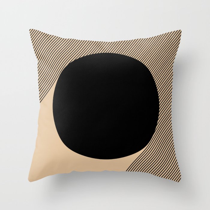 Black Circle Throw Pillow