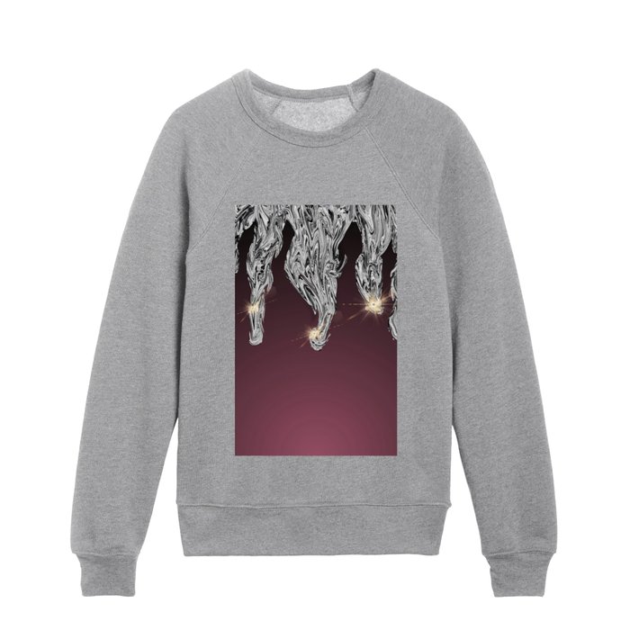 Modern Burgundy And Silver Glitter Gradient Ombre Sombre Pattern,luxury,glam,sparkles,shine,shiny,abstract,girly,chic, Kids Crewneck