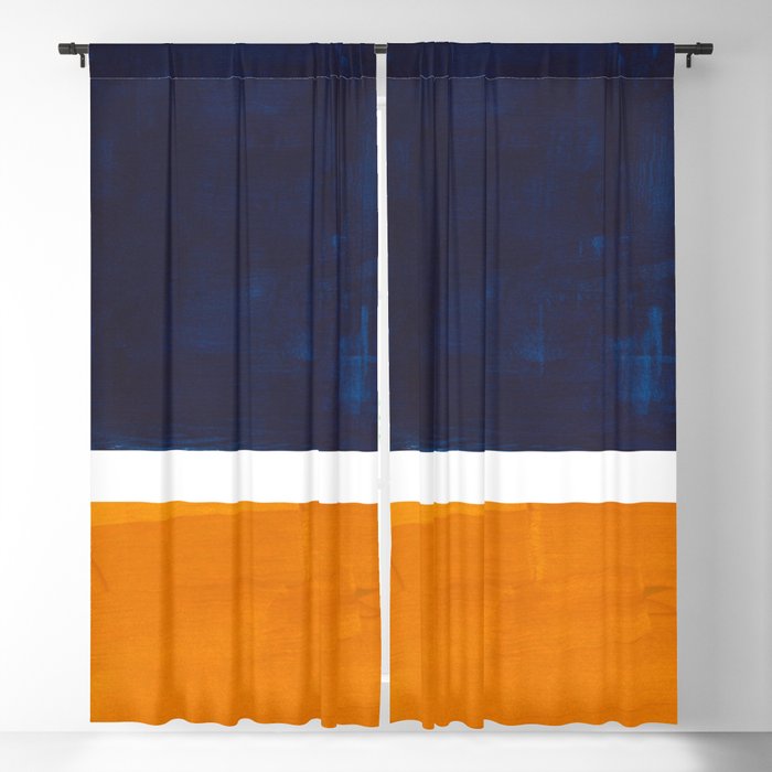 Navy Blue Yellow Ochre Abstract Minimalist Rothko Colorful Mid Century Color Block Pattern Blackout Curtain By Enshape Society6 Lush decor, yellow and blue tania curtains | floral garden room darkening window panel set for living, dining, bedroom (pair), 84 x 52, 84 x 52. navy blue yellow ochre abstract minimalist rothko colorful mid century color block pattern blackout curtain by enshape