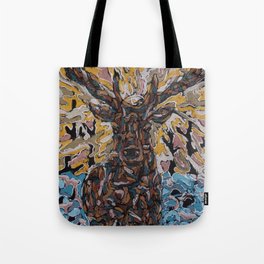 Sunrise and the deer Tote Bag