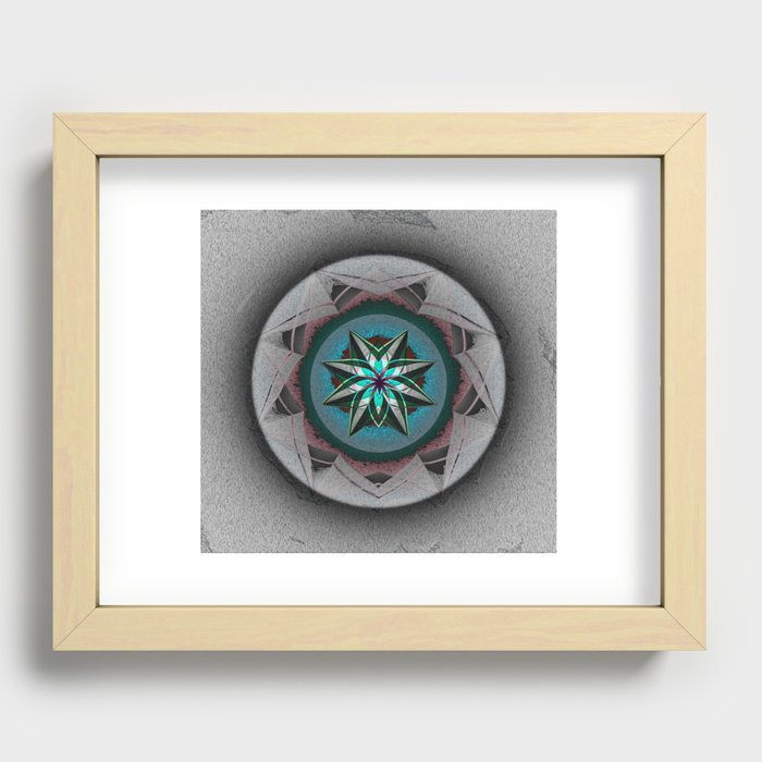 Vintage Anasazi Sacred Star Mandala Meditation Print Recessed Framed Print