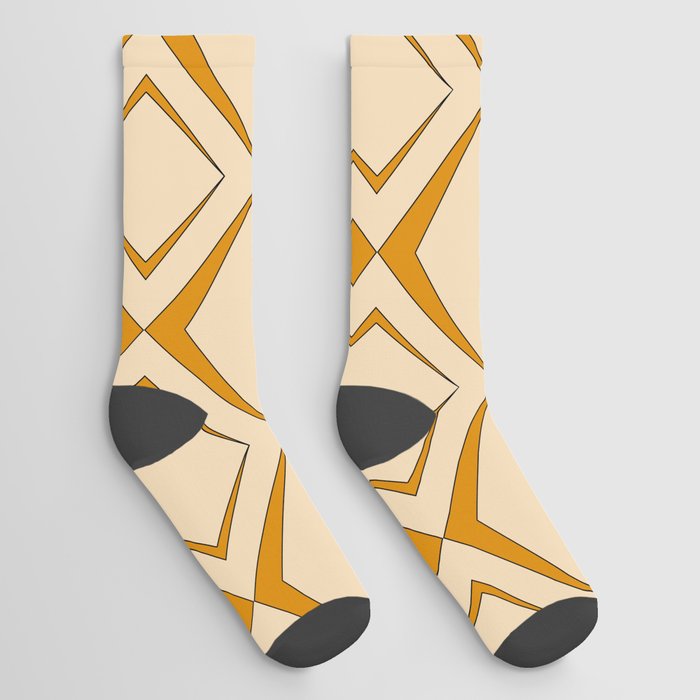 Retro 1960s geometric pattern design 2 Socks