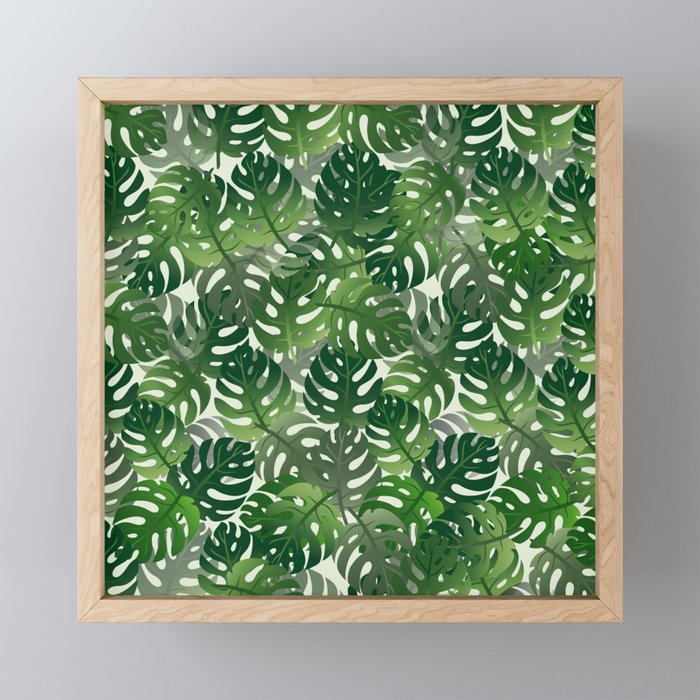 Exotic Palm Leaf Pattern Framed Mini Art Print