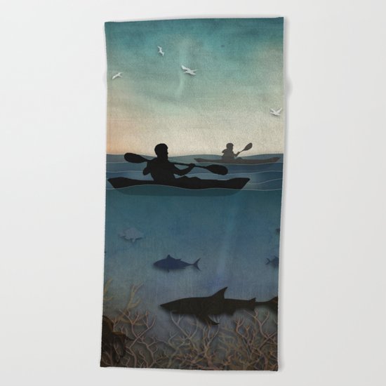 Sea Kayaking Beach Towel