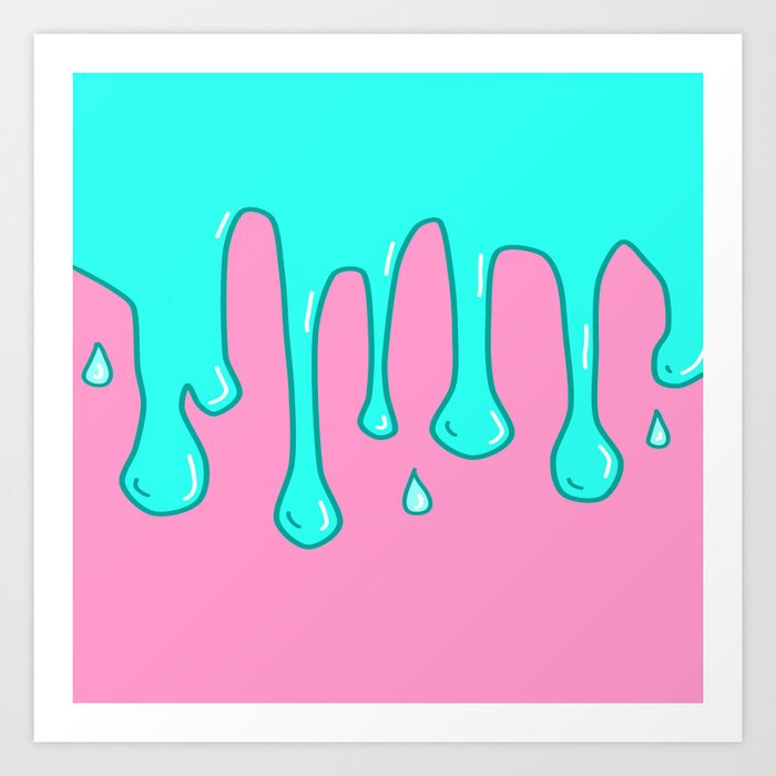 Blue and Pink Slime Art Print