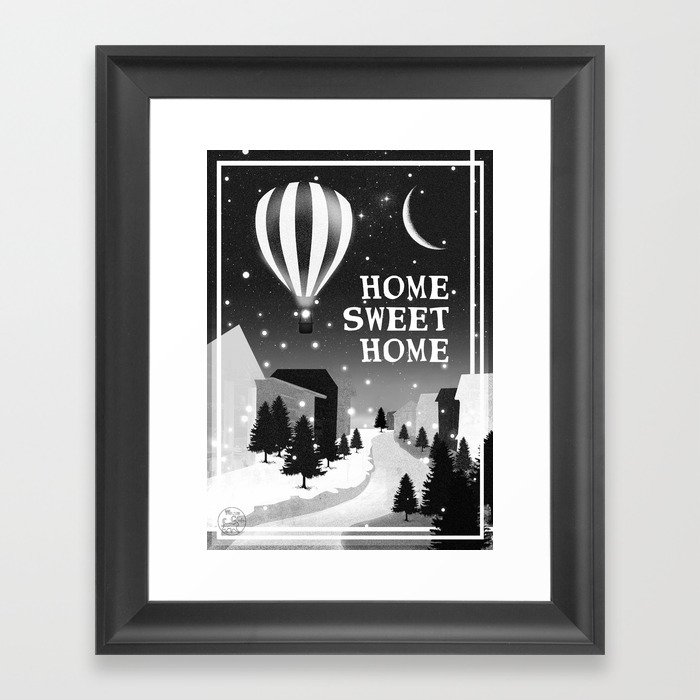 Hot Air Balloon Home Sweet Snowy Little Town Night Stars And Hot Air Balloon Home Sweet Snowy Little Town Night Staroon Decor Christmas