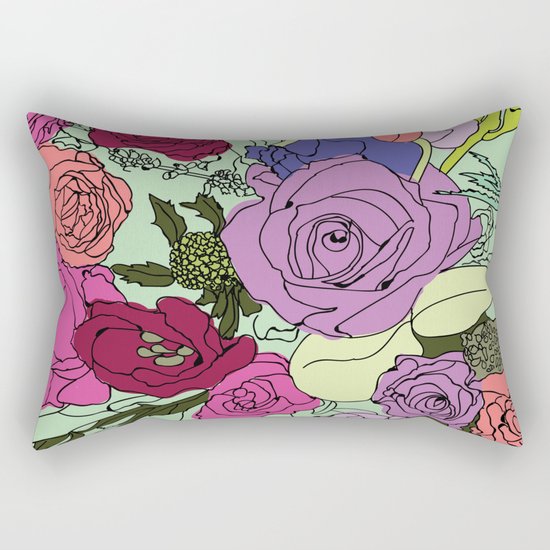 Flowers Bouquet Rectangular Pillow
