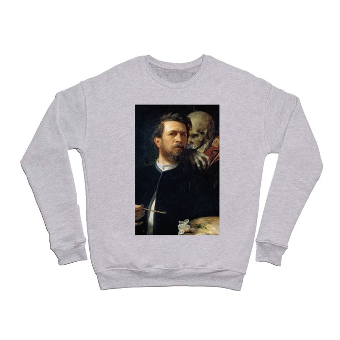 Arnold Böcklin - Self-Portrait with Death Playing the Fiddle 1872 Crewneck Sweatshirt