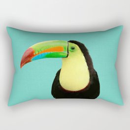 Toucan Bird - Blue Rectangular Pillow