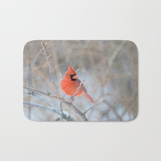 Hanging On (Northern Cardinal) Bath Mat