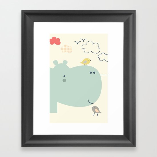 Hippy Hippo Framed Art Print