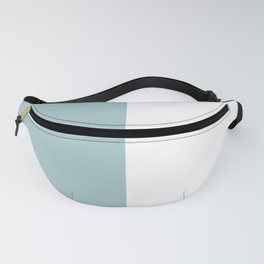  Pale Turquoise Green and White Split in Vertical Halves Fanny Pack