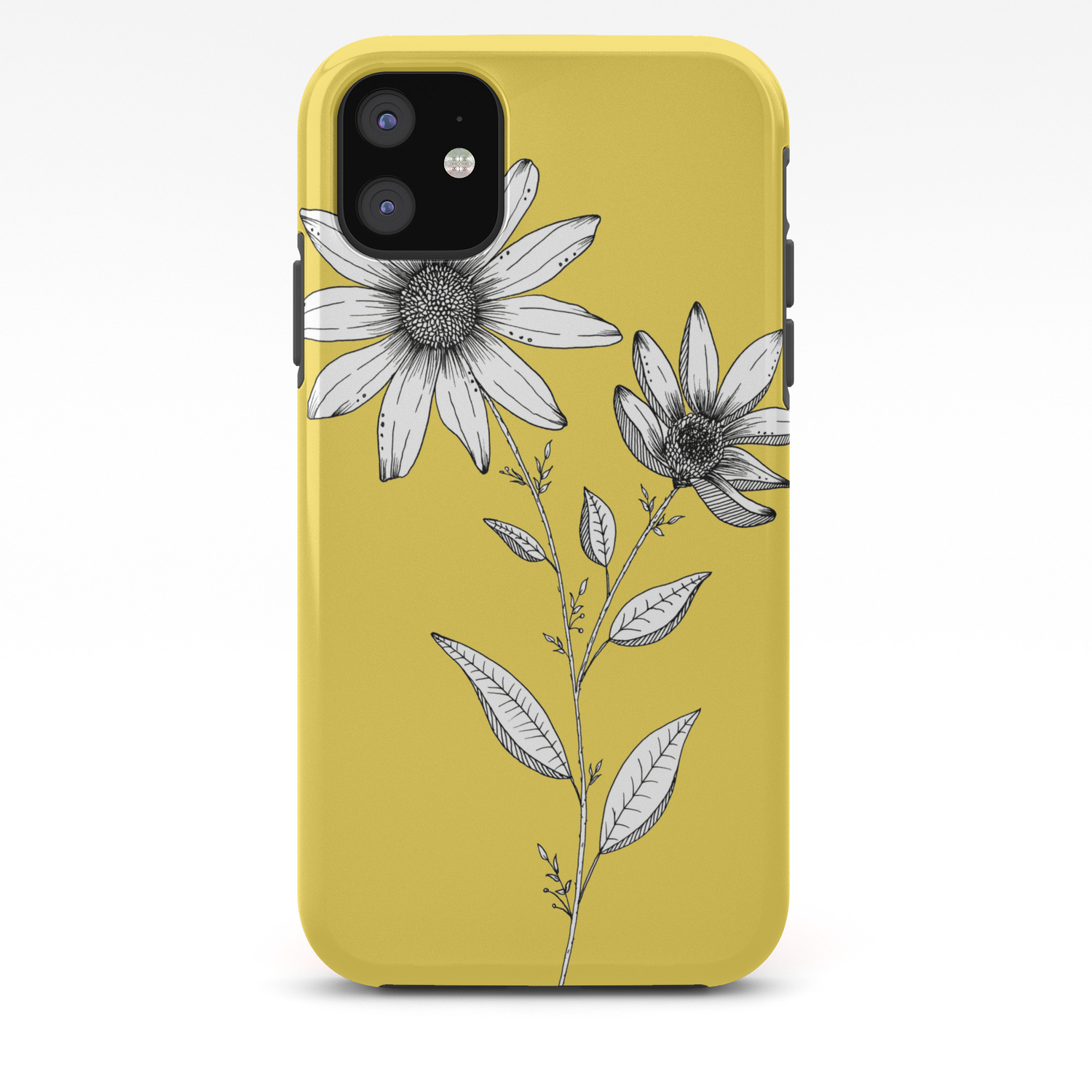 Wildflower Line Drawing Botanical Art Iphone Case By Ccartstudio Society6