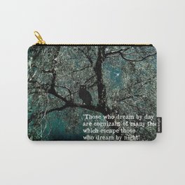 "Those Who Dream by Day" Owl in Tree with Quote by Edgar Allan Poe Carry-All Pouch