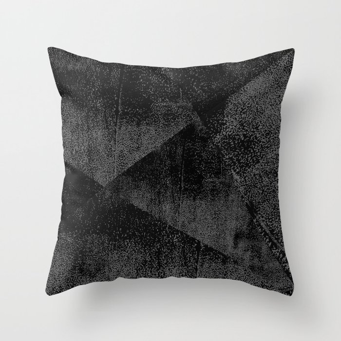 Black And Dark Gray Geometric Ink Texture Throw Pillow By Itsjensworld Society6