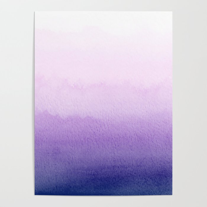 Scandinavian Watercolor Purple Gradient  Poster