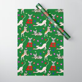 christmas sphynx (naked cat) ugly sweater Wrapping Paper