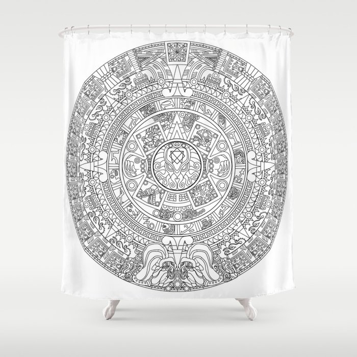 Aztec Cthulhu Vector Shower Curtain