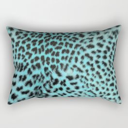 Turquoise leopard print Rectangular Pillow