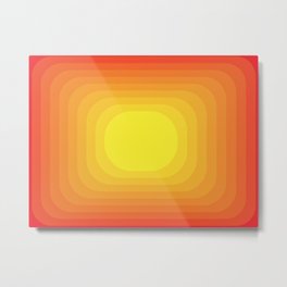 Gradient Sun Abstract Vintage Pattern Geometric Metal Print