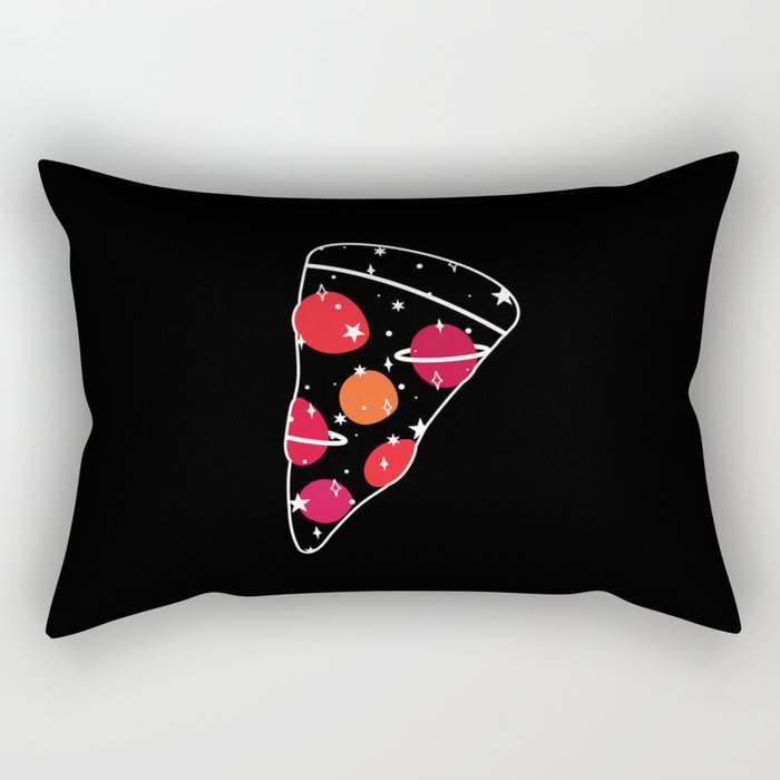 Space Pizza (black) Rectangular Pillow