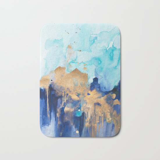 Abstract watercolor Bath Mat