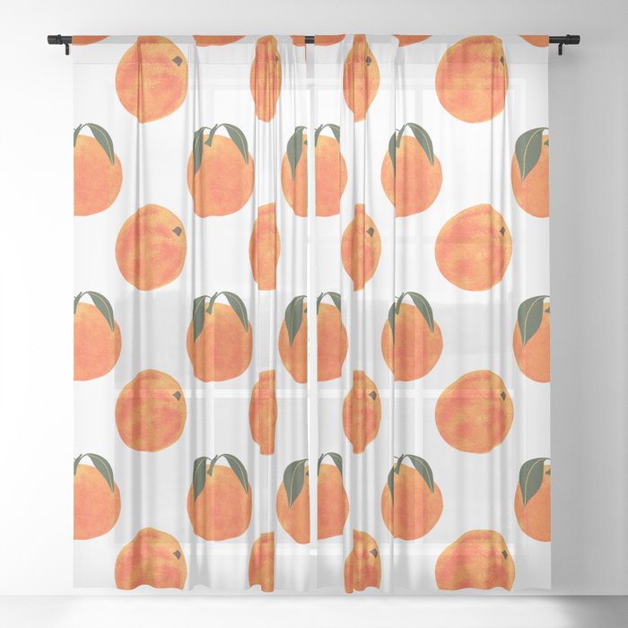 Peach Harvest Sheer Curtain By Leannesimpsonart Society6