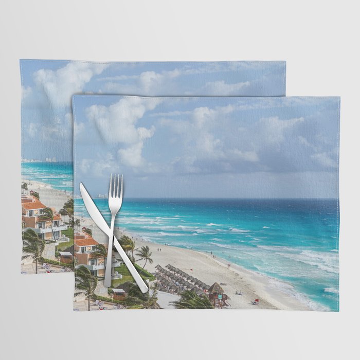 Mexico Photography - Exotic Beach By The Blue Ocean Water Placemat