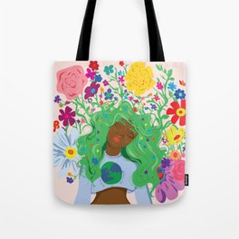 Black Girl Spring Tote Bag