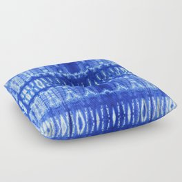 tie dye ancient resist-dyeing techniques Indigo blue textile abstract pattern Floor Pillow