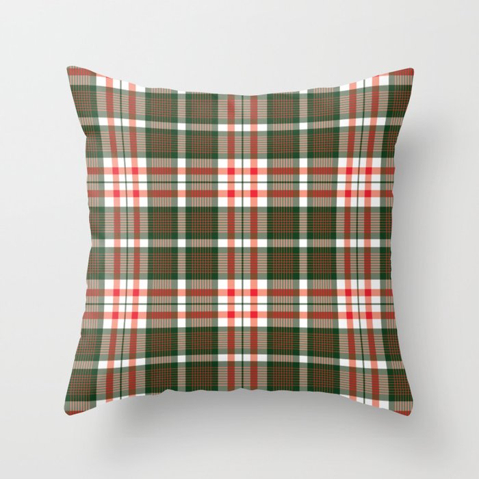 Classic Christmas Plaid Pattern Throw Pillow