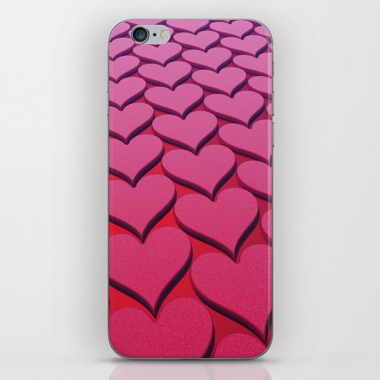 Textured 3D Heart Pattern iPhone & iPod Skin