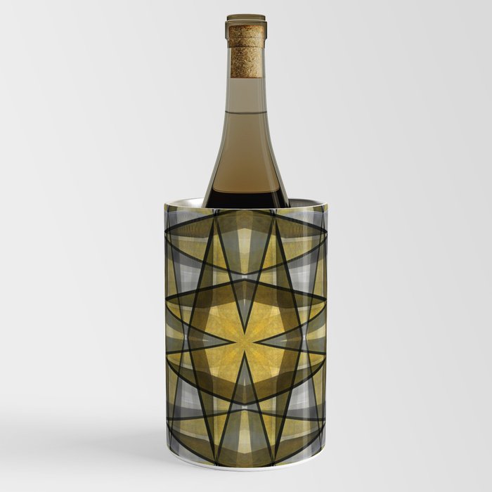 Mustard and grey geometric Wine Chiller
