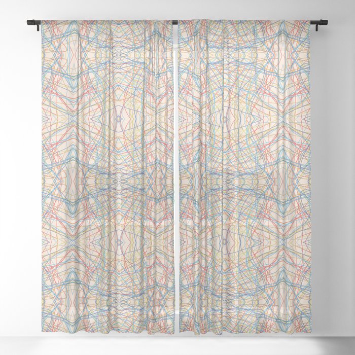 Tavara - Colorful Decorative Abstract Art Pattern Sheer Curtain