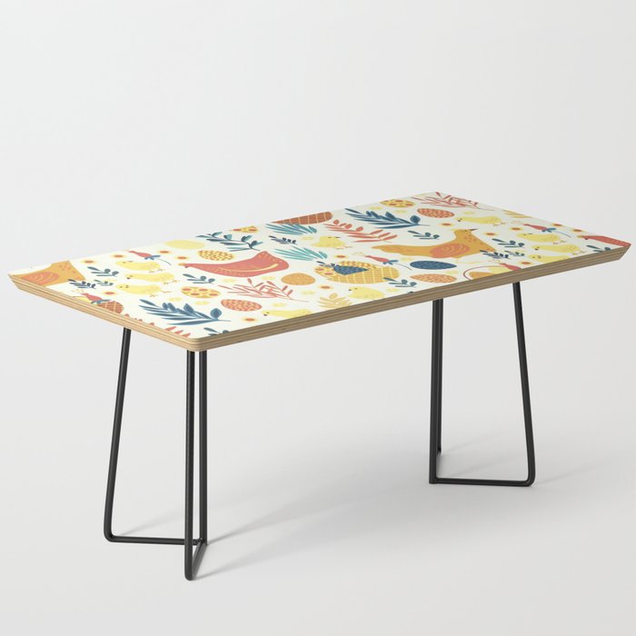 Happy Easter Cute Vintage Chicken Collection Coffee Table
