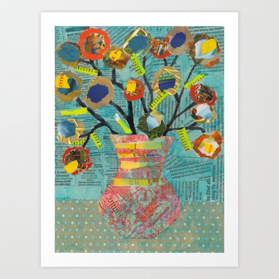 Junk Mail Flowers Art Print