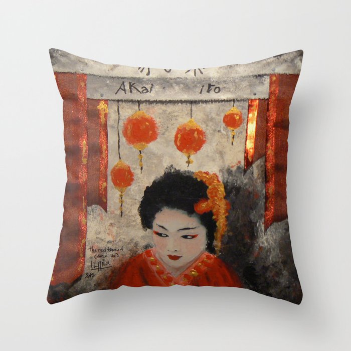 THE RED THREAD Throw Pillow