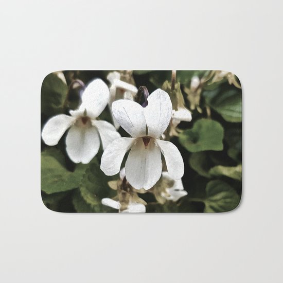 Wild White Violet; Take A Chance On Happiness Bath Mat