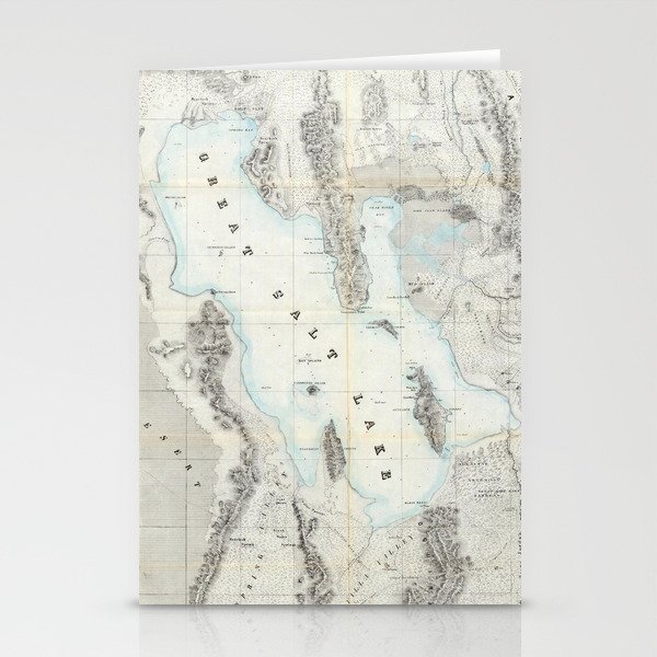 Vintage Map of The Great Salt Lake (1852) Stationery Cards