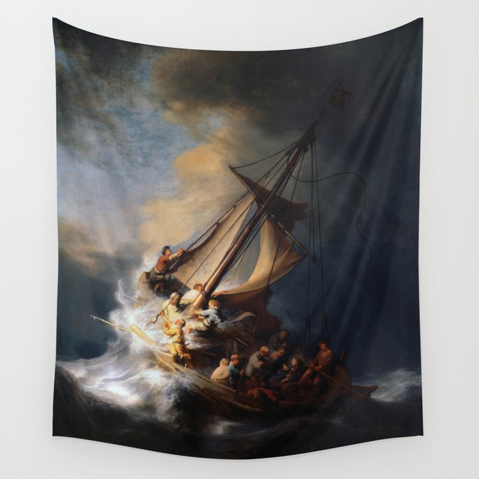 Stolen Painting - The Storm on the Sea of Galilee by Rembrandt Wall Tapestry