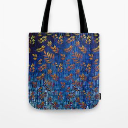 Royal blue and gold fall leaf pattern, modern,chic,Royal blue, gold ,fall leaf, pattern, modern,chic Tote Bag