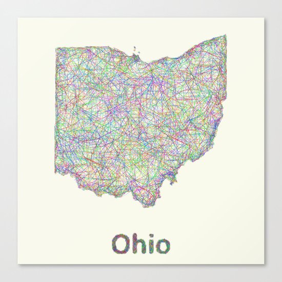 Ohio map Canvas Print