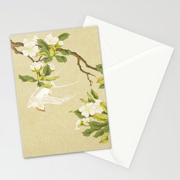 Pear blossoms and white swallow Type A: Minhwa-Korean traditional/folk art Stationery Card