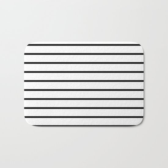 Thin Black Stripe Pattern Bath Mat