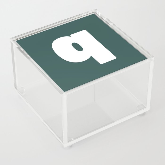 q (White & Dark Green Letter) Acrylic Box