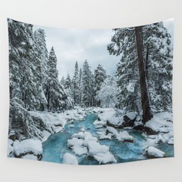 Blue Winter in Yosemite Wall Tapestry