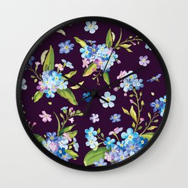 Delicate Forget-me-nots flowerets Wall Clock